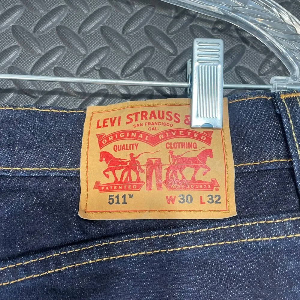 Levi's 511 Dark Blue Slim Fit Straight Leg Denim Jeans Men's Size‎ 30x32